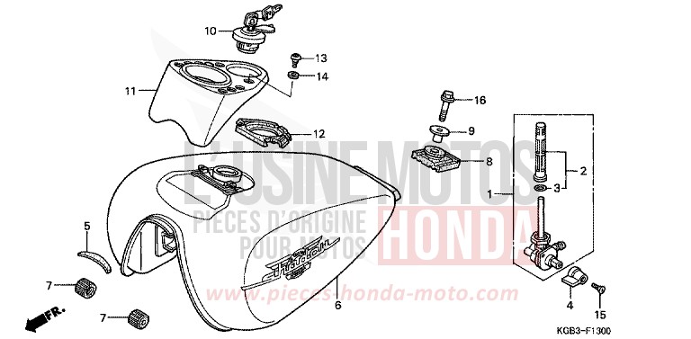 KRAFTSTOFFTANK von Shadow VT125C CANDY GLORY RED-U (R101) von 2000